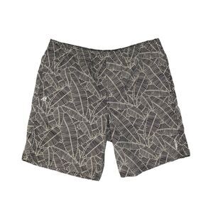 Eddie Bauer Shorts Mens M Medium Black FreeDry Leaf Print Drawstring Brief Lined